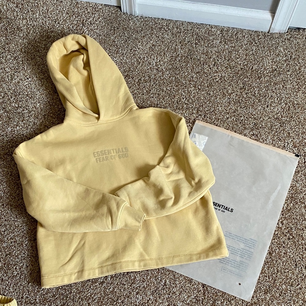 Essentials Kids Light Yellow Joggers - Picture 2 of 3